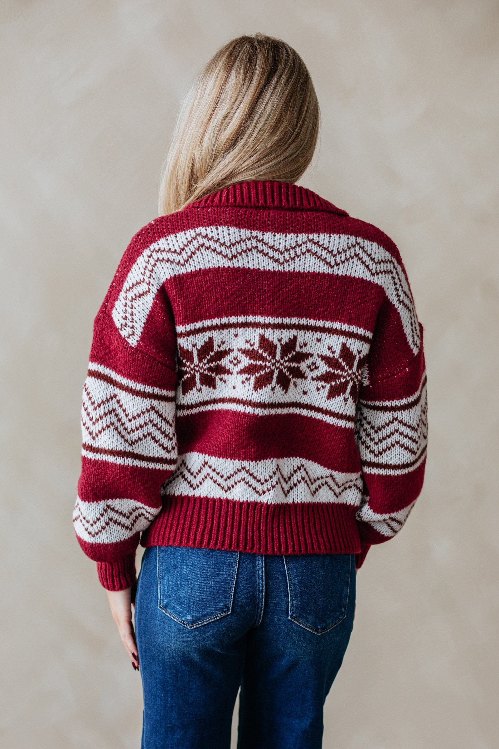 Ayrine Knit Jacket - Cranberry - Image 6